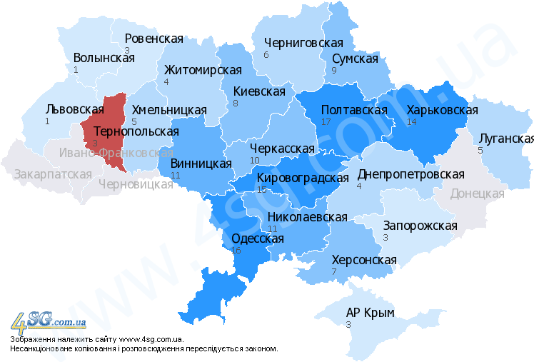 Карта украины тернопольская обл